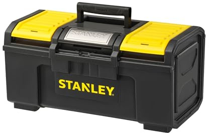STANLEY Werkzeugbox/Werkzeugkoffer leer Werkzeugkasten - Werkzeugkiste (49 x 27 x 24 cm, Werkzeugorganizer mit Schnellverschluss, schwere Ausführung, Trolley mit ergonomischem Griff) 1-79-217