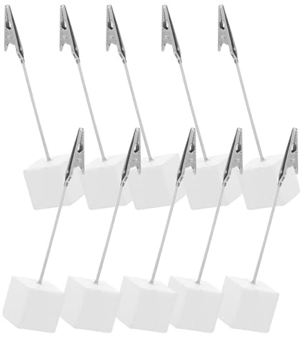 VORCOOL Kartenhalter Cube Memo Halter Card Clip Foto Büroklammern Hinweis - 10 Stück (Silber)