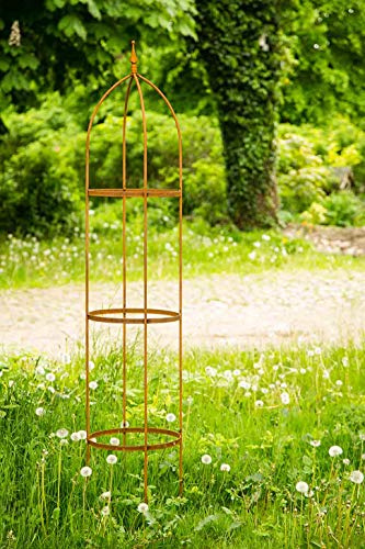 KUHEIGA Rankgerüst 10mm Rost Obelisk Rosenhilfe H: 200cm Rankhilfe 2m Rost Metall