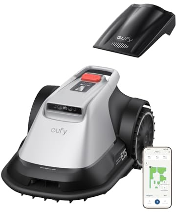 eufy E15 Mähroboter, Keine Signalausfälle, Kein RTK, TrueVision Technologie, Smart-Navigation, Garten bis 800m², Präzisionsrandschnitt, Hindernisvermeidung, App-Steuerung (Generalüberholt)