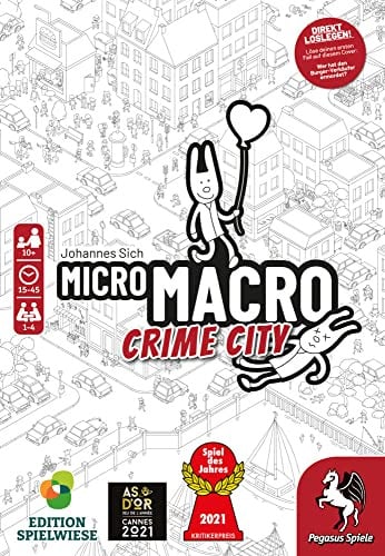 Edition Spielwiese, MicroMacro: Crime City, kooperatives Detektivspiel, spannende Kriminalfälle, 75 x 110 cm Spielplan, für 1–4 Personen ab 10 Jahren