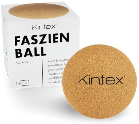 Kintex Kork Faszienball 5 cm Faszienkugel für punktuelles Faszientraining | 100 % Naturkork, langlebig und formstabil – ideal für Faszientraining, Mobilitätsübungen und punktuelles Ausrollen