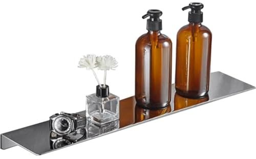 Biutimarden 40CM Duschablage Ohne Bohren SUS304 Edelstahl Badablage Chrom Selbstklebende für Badezimmer Schlafzimmer Küche Dusche Wandregal Wandmontage