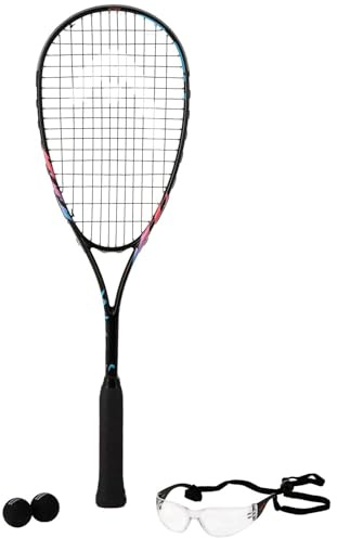 Head Spark Elite 2022 Squashschläger | Mit Brille und Squashbällen | Einheitsgröße