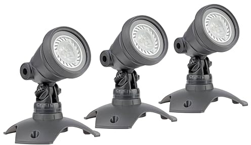 Oase 57035 LunAqua 3 LED Set 3 - Beleuchtung für Teich und Garten mit warmweißen Lichtakzenten, für den Einsatz über und unter Wasser im Außenbereich