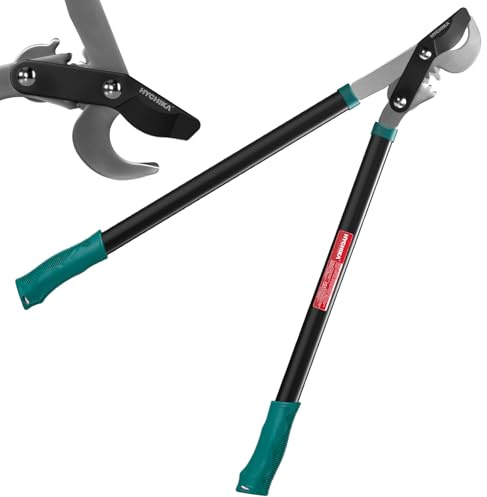 HYCHIKA Bypass Astschere für Garten 74cm, Leichte Astschere Amboss, Karbonstahlklingen, Einfaches Trimmen Cuts Ø50 mm max., Arbeitssparende mit Scharfen Klingen