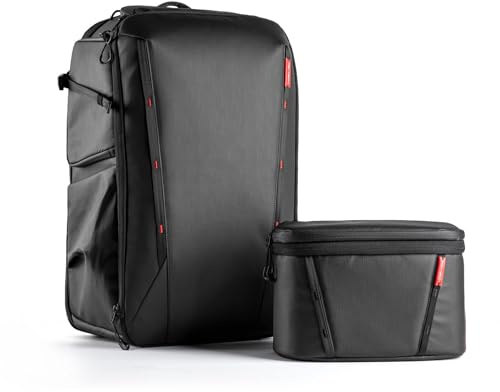 PGYTECH OneMo 2 Kamerarucksack 35-45L mit Umhängetasche, wasserdichter professioneller Fotorucksack mit Laptopfach, kompatibel für Sony/Canon/Nikon/DSLR/DJI Mini 4 Pro/DJI Avata 2/MAVIC 3/FPV, Schwarz