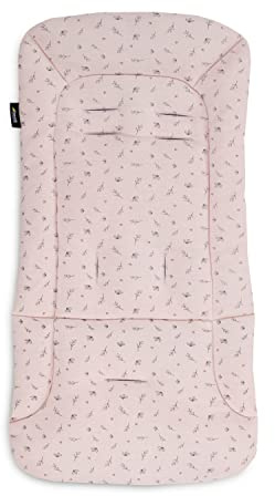 hauck Universal Sitzauflage für Buggys Kinderwagen & Fahrradanhängern aus Atmungsaktiver, Weicher Baumwolle, Einfache Befestigung, für Sommer & Winter (Pushchair Seat Liner, Flowers Rose)