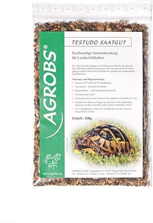Agrobs PRE Alpin Testudo Saatgut | 100g | Futterpflanzen und Kräuter für alle Landschildkröten | Samenmischung für eine gesunde und schmackhafte Zugabe zur täglichen Fütterung