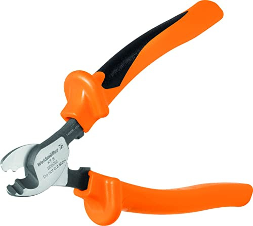 Weidmüller Kabelschneider KT 8 (für Kupfer-/Aluminiumkabel bis ø 8 mm, VDE + GS geprüft Schutzisolation bis 1000 V, Kabelzange) 480778