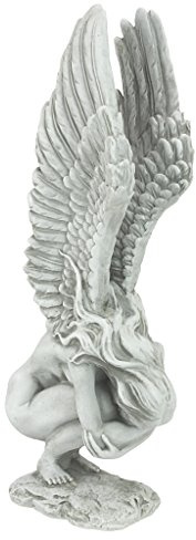 Design Toscano Der Engel der Erinnerung und Erlösung Religiöse Gartenstatue, 38 cm