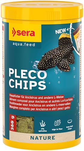 sera Pleco Chips 1.000 ml (380 g) | Wels Futtertabletten Chips für gesunde Bodenfische | Welsfutter Aquarium mit hoher Futterverwertbarkeit | Wels Futter | Fischfutter Aquarium | Made in Germany