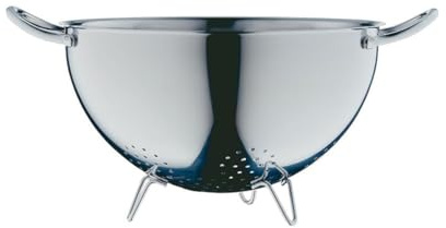 WMF Gourmet Sieb Edelstahl 24 cm, Seiher mit Standfüßen, Nudelsieb, Küchensieb, Cromargan Edelstahl, spülmaschinengeeignet