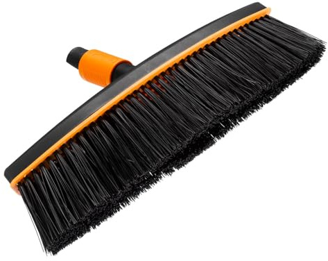 Fiskars Straßenbesen, Besenkopf, Breite: 38 cm, Kunststoff-Borsten, Schwarz/Orange, QuikFit, 1001416