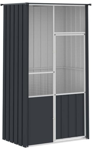 vidaXL Voliere Anthrazit 115x78x200 cm Verzinkter Stahl