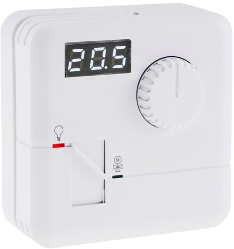 ChiliTec Thermostat Wandmontage Aufputz 110V-230V Temperatur Anzeige regelbar 5-30°C Digital Raumtemperaturregler für Heizung Fußbodenheizung
