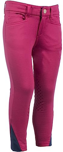 RL24 - Kinder Reithose Comfy von HKM | Reitleggins in Cranberry | mit Silikon Kniebesatz & Zwei Fronttaschen | Kinder Reitbekleidung in Größe 104/110