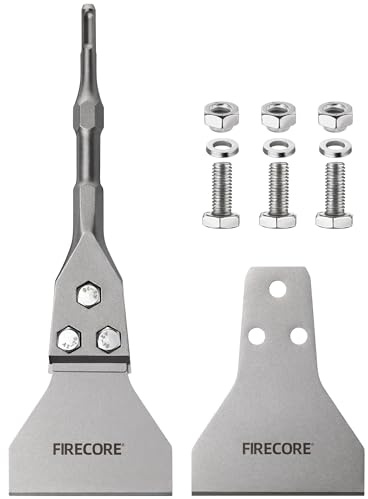 Firecore SDS Plus Bodenschaber-Set 300 mm x 100 mm, Meißelbits für SDS Plus Hammer – Inklusive Ersatzspatel, ideal für Bodenbelagsentfernung