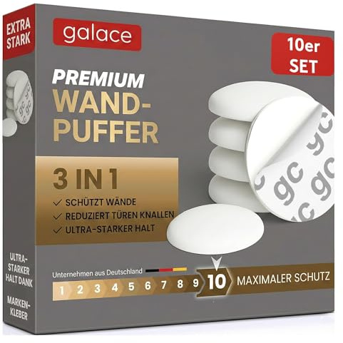 galace Türstopper Wand selbstklebend [10er Set] - Türpuffer als idealer Türschutz - Wandtürstopper - Türstopper Wand - Wandpuffer - Wandstopper selbstklebend