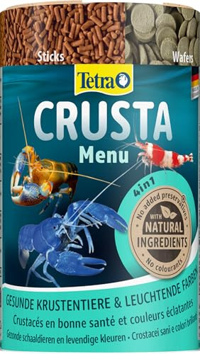 Tetra Crusta Menu - 4in1 Futter mit Sticks, Pellets, Wafern und Granules für Garnelen und Krebse, für eine abwechslungsreiche Ernährung, 100 ml Dose (1er Pack)