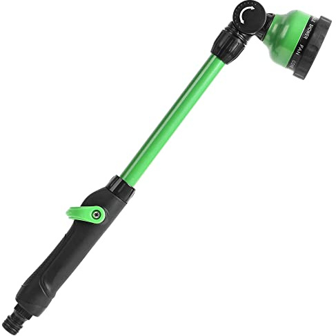 STYDDI 18-Zoll Gießstab mit Schwenkbarer Kopf, Metall Bewässerungsstab mit Stufenlose Daumenste, Hochleistungs Garten schlauchstab mit 9 Spritzmustern, Gartendüsensprüher, grün