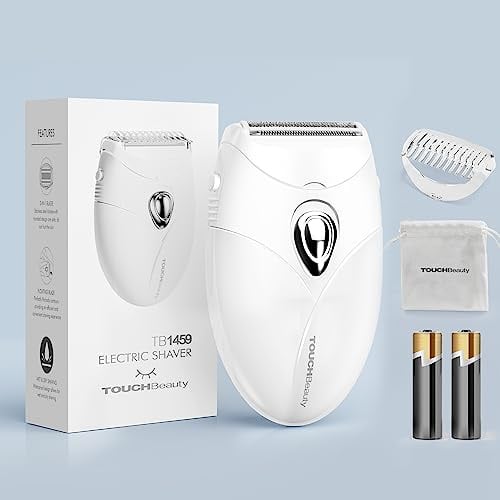 Damenrasierer Elektrisch, TOUCHBeauty Rasierer Damen Dlektrisch, Trimmer für Frauen für Körper, Achseln, Beine und Bikinizone, Compact Lady Shaver AG-1459W(White)