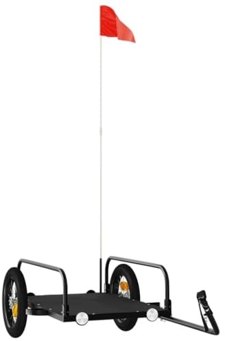 vidaXL Fahrradanhänger Schwarz 122x53x31 cm Eisen