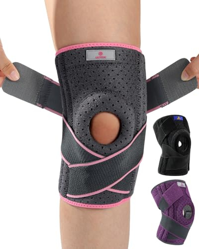 ABYON Kniebandage Verstellbare Knieorthesen mit Seitlichen Stabilisatoren und Patella-Gelpolstern für Damen Knieschmerz, Meniskusriss, Arthritis, Gelenkschmerz (4XL/5XL)