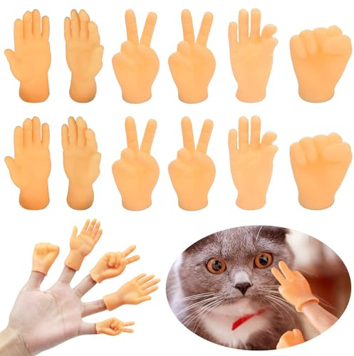 ZIOYA 18 Stück Mini Kleine Hände Fingerpuppen Mini Hände Tiny Hands Set Fingerpuppe Ldeal für Kinderspielzeug, Haustierpartys und Halloween Tricks