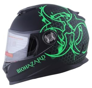 Kinder Integralhelm Bio-Hazard AHP – Motorradhelm für Kinder, ABS-Schale, robuster Kinderhelm für Downhill, Quad und Motocross, grün (XS)