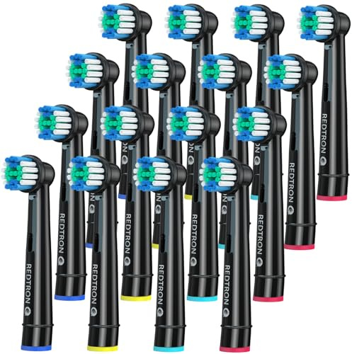 REDTRON Aufsteckbürsten für Oral B, Elektrische Ersatzbürstenköpfe für Precision Clean, Zahnbürstenköpfe kompatibel mit Pro1000 Pro3000 Pro5000 Pro7000 und mehr (16er-Pack)