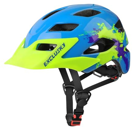 Exclusky Fahrradhelm Kinder Jungen, Kinder Fahrradhelm Mädchen für BMX Helm Kinder Radhelm Skaterhelm Verstellbar Kinderhelm Kinderfahrradhelm Fahrrad Helm Kind 50-57CM (ab 5-13 Jahre)