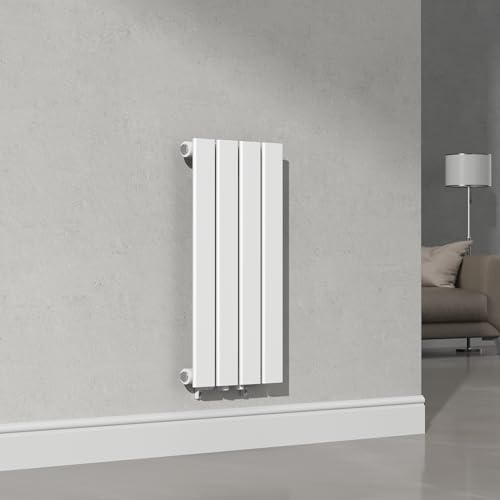 [neu.haus] Flachheizkörper Nore Designheizkörper Heizung Paneelheizkörper Raumheizkörper Mittelanschluss Einlagig Horizontal für Wohn-und Schlafzimmer Küche Bad 60x30cm Weiß 249W