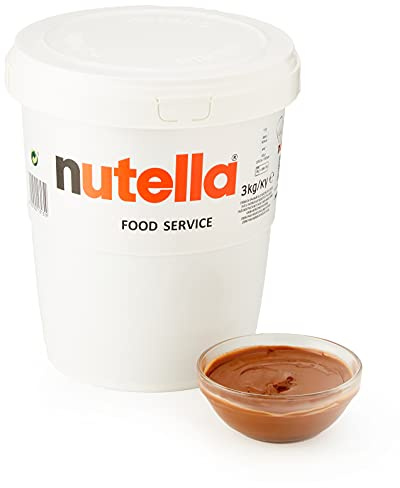 nutella – Nuss-Nougat-Creme im praktischen 3 kg Eimer – cremiger Haselnuss-Schoko-Aufstrich für Brot, Backenund Rezepte – 1 Eimer (3000 g)