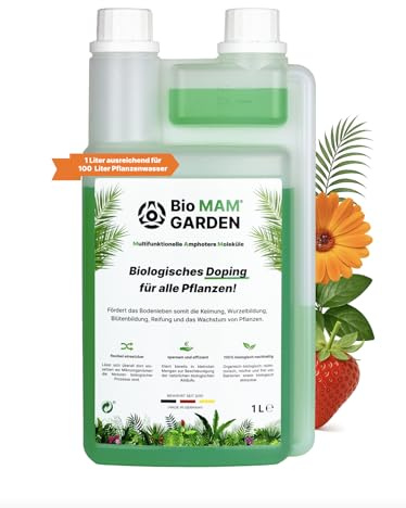 Bio MAM® GARDEN mit Dosierflasche - Biologisches Doping für alle Pflanzen Fördert Bodenleben, Keimung, Wurzel- und Blütenbildung, Reifung & Wachstum für 100 Liter Wasser