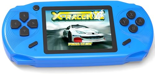 Bornkid 16 Bit Handheld Spielekonsole für Kinder 220 Retro-Videospiele Blau | 3.0 Zoll HD Display, USB-C Wiederaufladbar, 6+Hrs Spielzeit,Tragbar,Einfach zu Bedienen,Geschenk für Jungen Mädchen