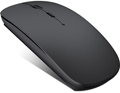 QYFP Bluetooth Maus, Wiederaufladbare Leichte Kabellose Maus Kompatibel mit MacBook Pro/Air/Android/iOS Tablet/Laptop/PC/Mac/Computer, Schwarz