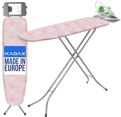 KADAX Tischbügelbrett 110x30cm - Stabiler Bügeltisch für Dampfbügelstation, klappbar, höhenverstellbar, mit hitzebeständiger Bügeleisenablage