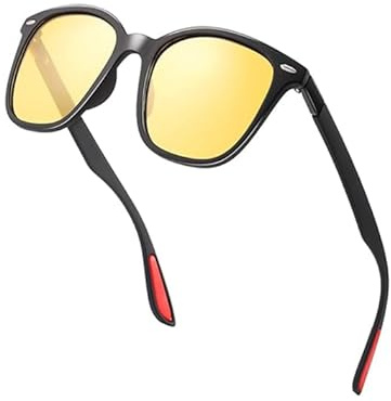 SIPHEW Herren Nachtfahrbrille - Runde Polarisierte Nachtsichtbrille für Autofahrer: Reduziert Blendung bei Nacht und Tag Brille | UV400-Schutz für sicheres Fahren