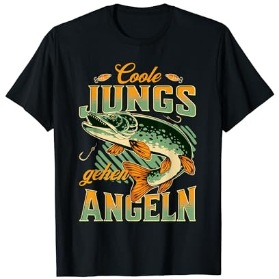 Coole Jungs gehen Angeln Hechtangler Sportfischer Angler T-Shirt