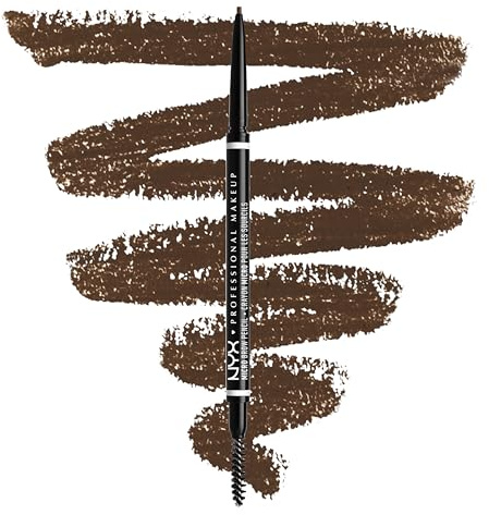 NYX Professional Makeup Micro Brow Pencil wasserfest, 06 Brunette | Ultradünner Stift für natürliche Brauen, Spoolie-Bürstchen, Formel ohne Inhaltsstoffe tierischen Ursprungs, Micro Brow Pencil