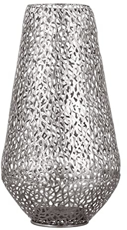 Casablanca - Boden-Windlicht - Purley - Metall - antik-Silber - Tischdeko - Höhe 46 - Ø 25 cm