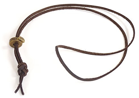 Westernwear-Shop Lederkinnriemen 110 cm Extra Lang braun - Western Style Kinnriemen Hutschnur Chinstrap Hutkinnband Hutfangband für Cowboyhüte mit Befestigungsösen Braun