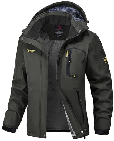 donhobo Damen Wanderjacke Winter Outdoor Mantel Wasserdicht Regenmantel Winddicht Fleecejacken Hooded Skijacken Softshelljacke (Grau, M)