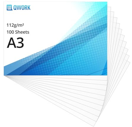 QWORK® 100 Blatt Bedruckbar Transparentpapier - A3-112 g/m² - für Handwerk, Nähen, Architektur