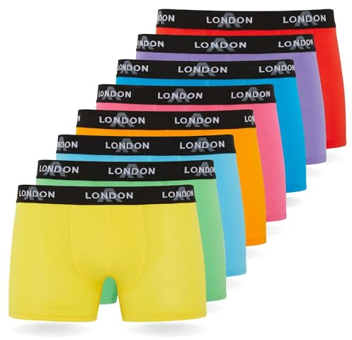 FM London 4/8er-Pack Herren-Boxershorts mit elastischem Bund