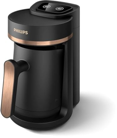 PHILIPS Türkische Kaffeemaschine 5000 Serie, Schwarz, Überhitzungsschutz | 4 Tassen, Überlaufschutz, Easy-Touch-Tasten, automatische Abschaltung, Langsambrühfunktion (HDA150/60)