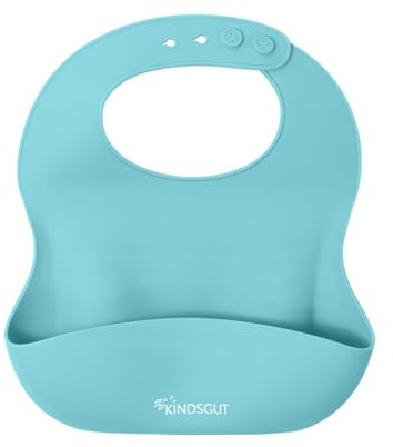 Kindsgut Silikonlätzchen, mit Auffangschale für Babys und Kleinkinder, dezente und moderne Farben, Mint