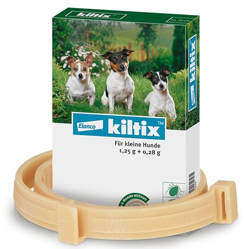Kiltix Halsband für kleine Hunde – Langfristig wirkendes Zeckenhalsband gegen Zecken und Flöhe, Wirkdauer bis zu 6 Monate, Puderhalsband mit Einer Länge von 36 cm