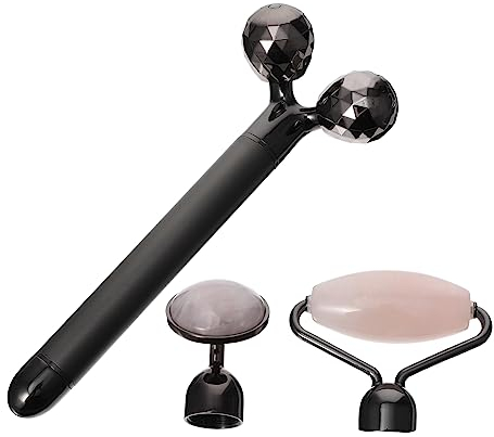 3-in-1 Jade Gesichtsroller aus Jadekristall und Zinklegierung, 1 Satz